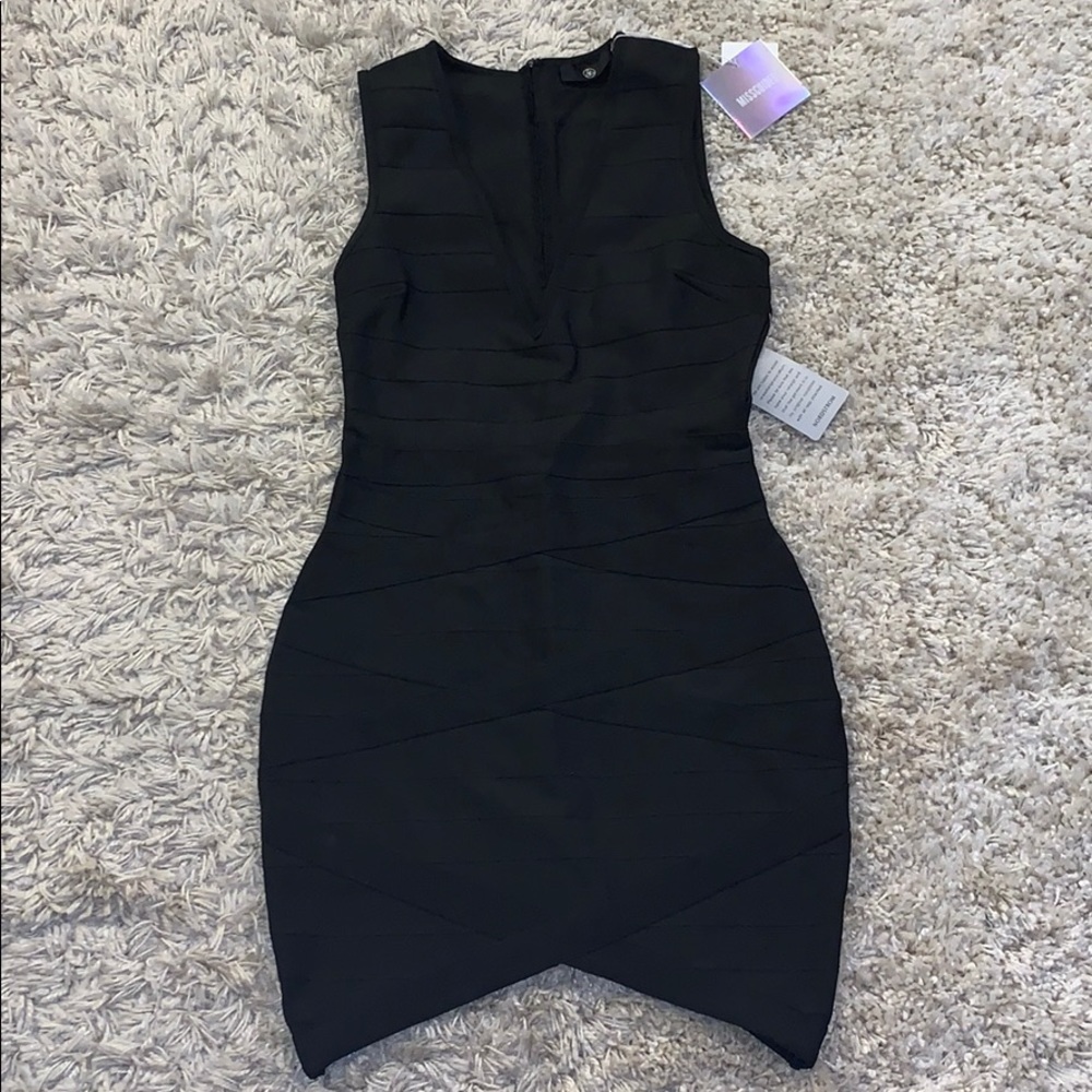 NWT Misguided Bandage Black Mini Dress, 6